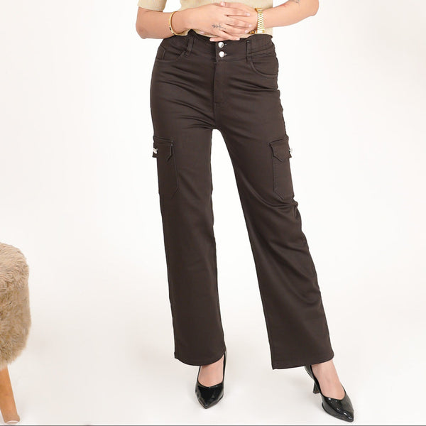 Coffee Cargo six pocket pants with Stretchable Bio wash ,high quality Cotton &superior elastic belt
